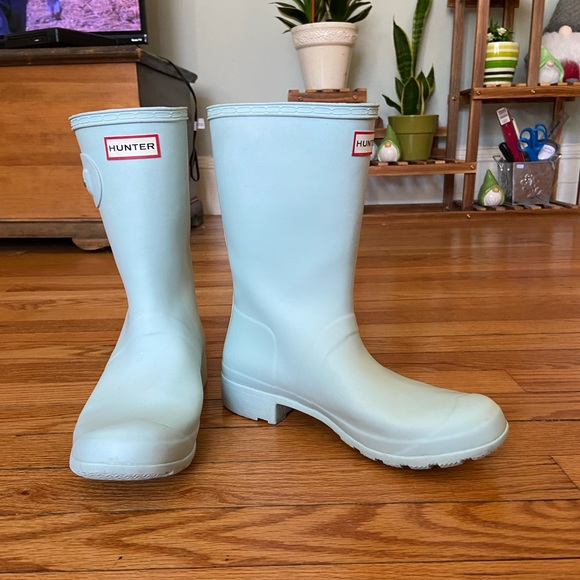 Hunter Shoes - Hunter short wellington matte mint blue size 9 EU 40/41